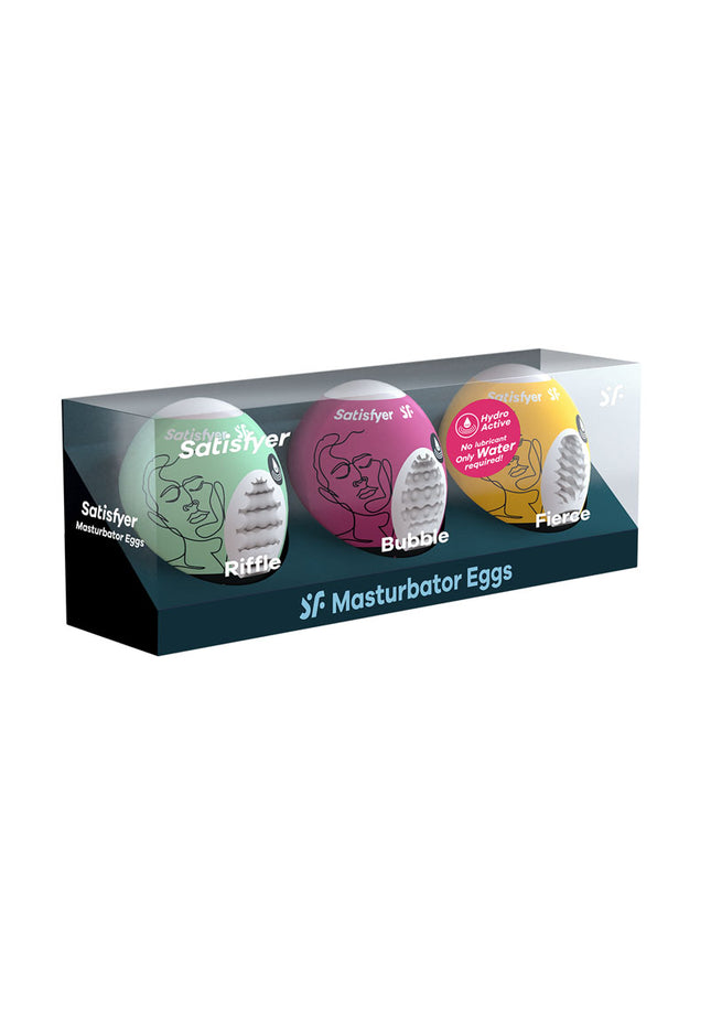 Satisfyer Masturbator Eggs - Mixed 3 Pack #1 - Set of 3 Stroker Sleeves