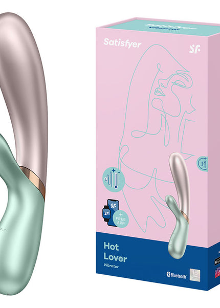 Satisfyer Hot Lover - Green/Pink App Controlled USB Rechargeable Rabbit Vibrator