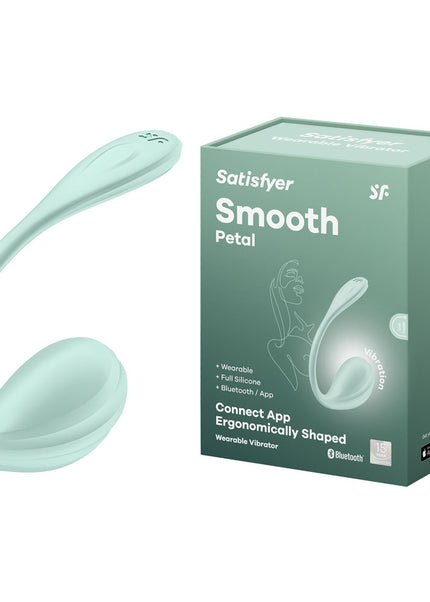 Satisfyer Smooth Petal - Mint - Mint USB Rechargeable Wearable Stimulator with App Control