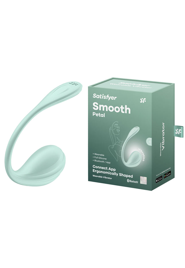 Satisfyer Smooth Petal - Mint - Mint USB Rechargeable Wearable Stimulator with App Control