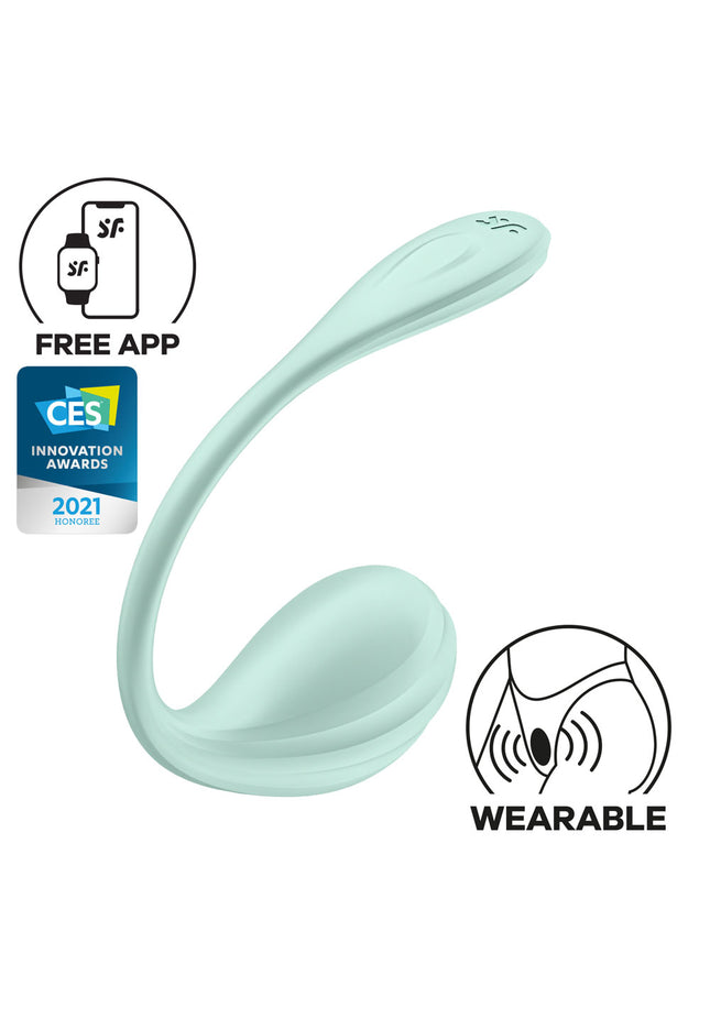 Satisfyer Smooth Petal - Mint - Mint USB Rechargeable Wearable Stimulator with App Control
