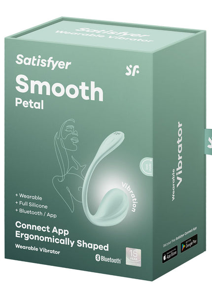 Satisfyer Smooth Petal - Mint - Mint USB Rechargeable Wearable Stimulator with App Control