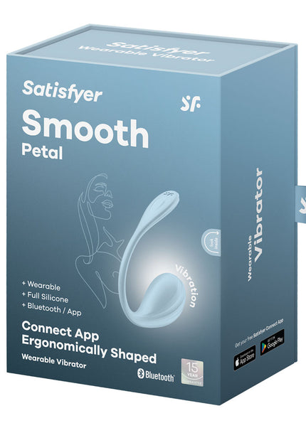 Satisfyer Smooth Petal - Light Blue - Light Blue USB Rechargeable Wearable Stimulator with App Control