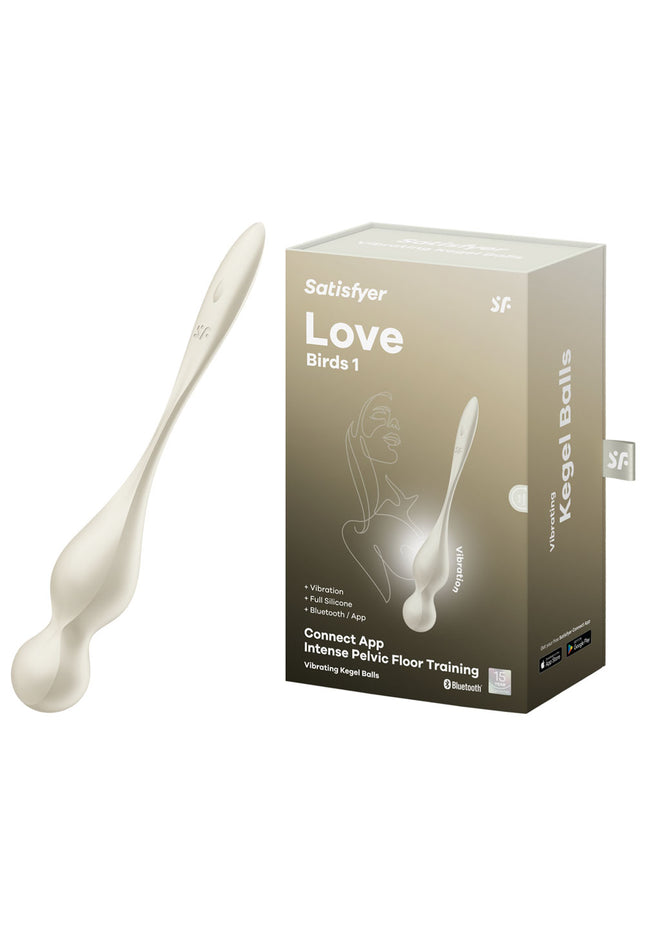 Satisfyer Love Birds 1 - White - White USB Rechargeable Pelvic Floor Trainer with App Control