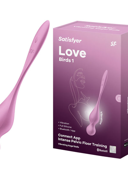 Satisfyer Love Birds 1 - Pink - Pink USB Rechargeable Pelvic Floor Trainer with App Control