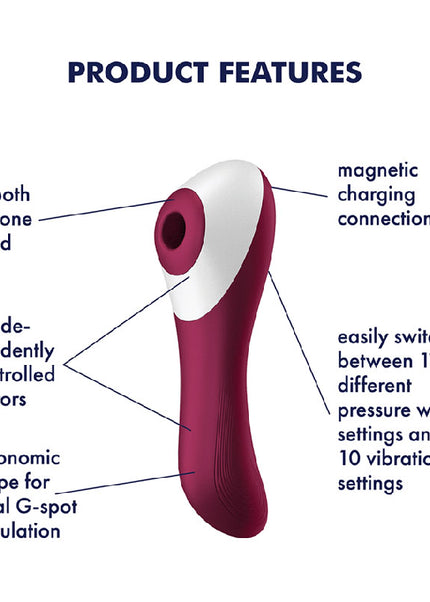 Satisfyer Dual Crush - Red Air Pulse Stimulator with Vibration