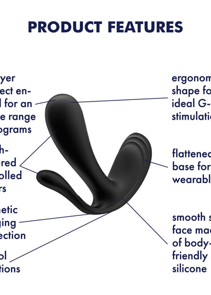 Satisfyer Top Secret + - Black Wearable Vibrator with App Control