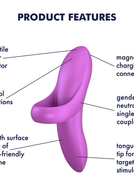 Satisfyer Bold Lover - Dark Pink USB Rechargeable Finger Stimulator