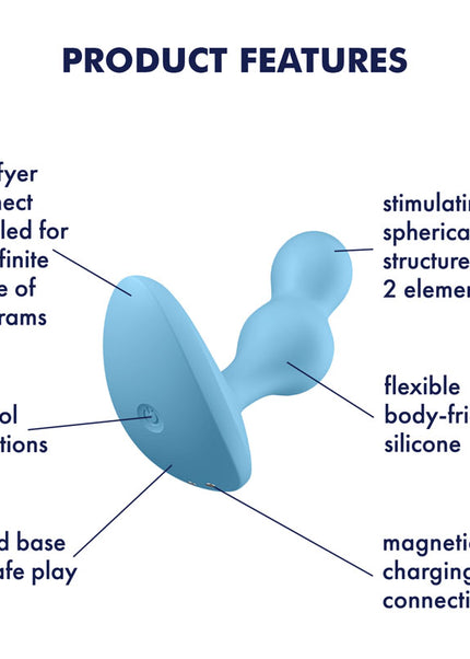 Satisfyer Deep Diver - Light Blue Vibrating Butt Plug with App Control