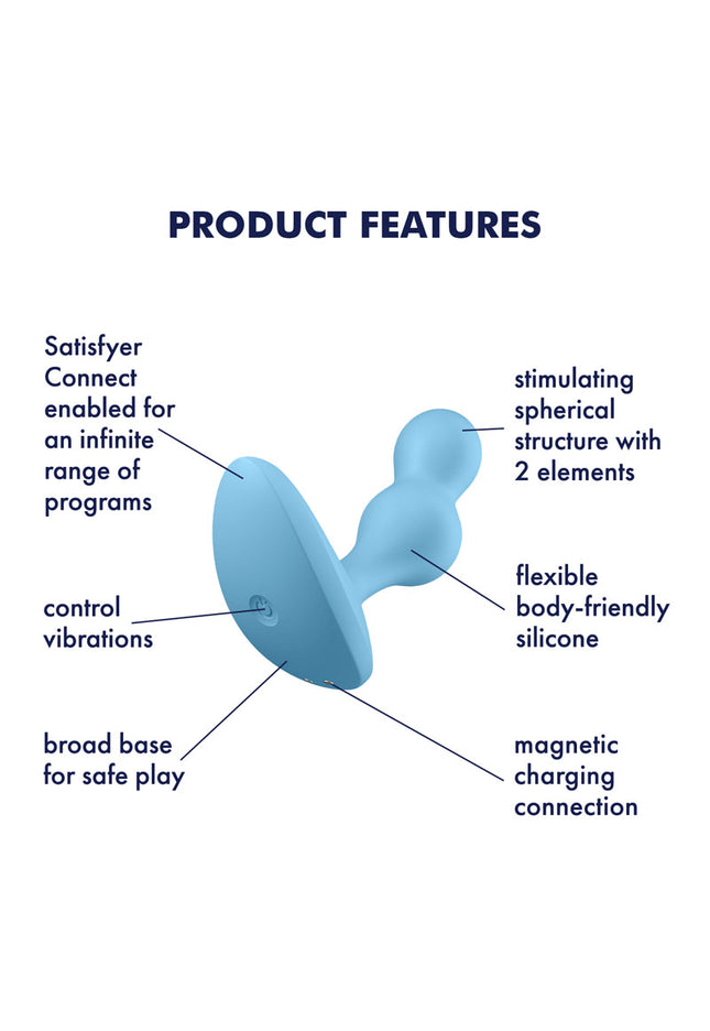 Satisfyer Deep Diver - Light Blue Vibrating Butt Plug with App Control