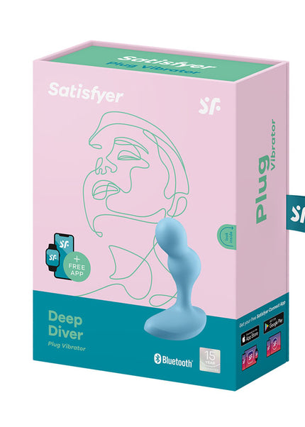 Satisfyer Deep Diver - Light Blue Vibrating Butt Plug with App Control