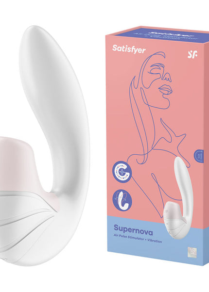 Satisfyer Supernova - White USB Rechargeable Vibrator with Air Pulsation