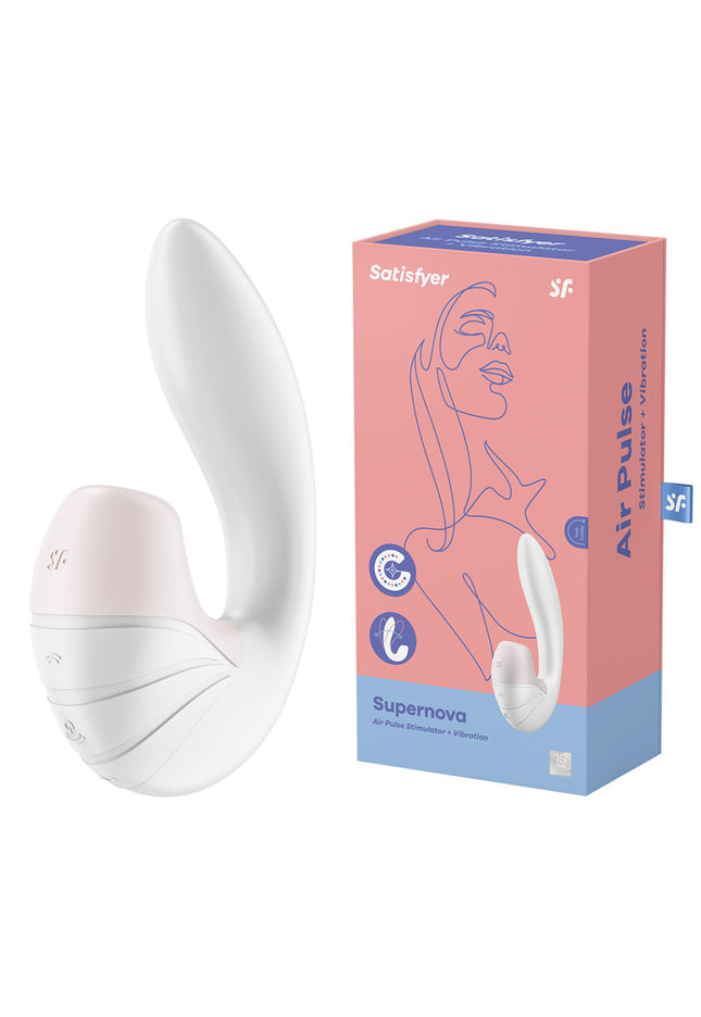 Satisfyer Supernova - White USB Rechargeable Vibrator with Air Pulsation