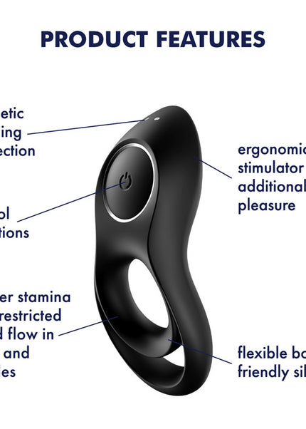 Satisfyer Legendary Duo - Black USB Rechargeable Cock & Balls Ring