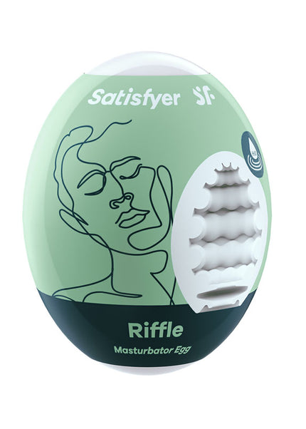 Satisfyer Masturbator Egg - Riffle - White Stroker Sleeve
