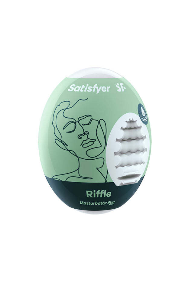 Satisfyer Masturbator Egg - Riffle - White Stroker Sleeve
