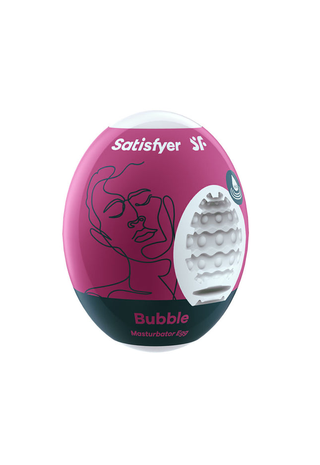 Satisfyer Masturbator Egg - Bubble - White Stroker Sleeve