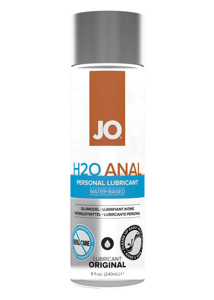 JO H2O Anal Lube - 240 mL - Water Based Anal Lubricant - 240 ml Bottle