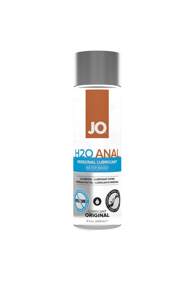 JO H2O Anal Lube - 240 mL - Water Based Anal Lubricant - 240 ml Bottle