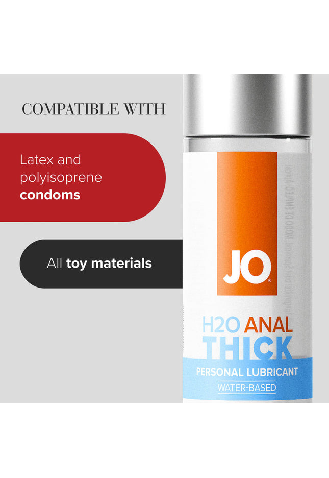 JO H2O Anal Thick Lube - 60 mL - Thick Water Based Anal Lubricant - 60 ml Bottle