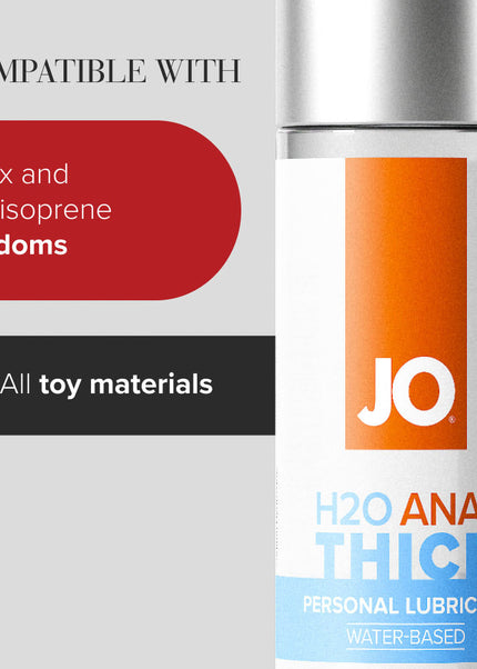 JO H2O Anal Thick Lube - 120 mL - Thick Water Based Anal Lubricant - 120 ml Bottle