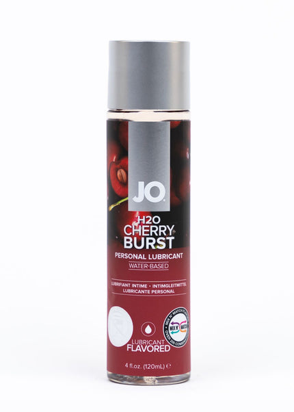 JO H2O Cherry Burst Lube - 120 mL - Cherry Flavoured Water Based Lubricant - 120 ml Bottle