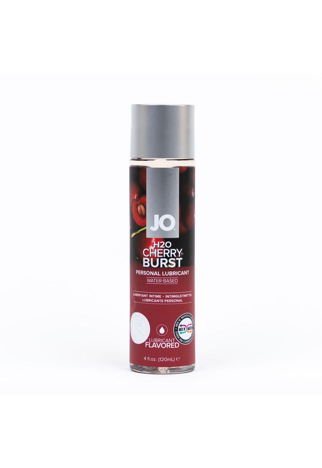JO H2O Cherry Burst Lube - 120 mL - Cherry Flavoured Water Based Lubricant - 120 ml Bottle