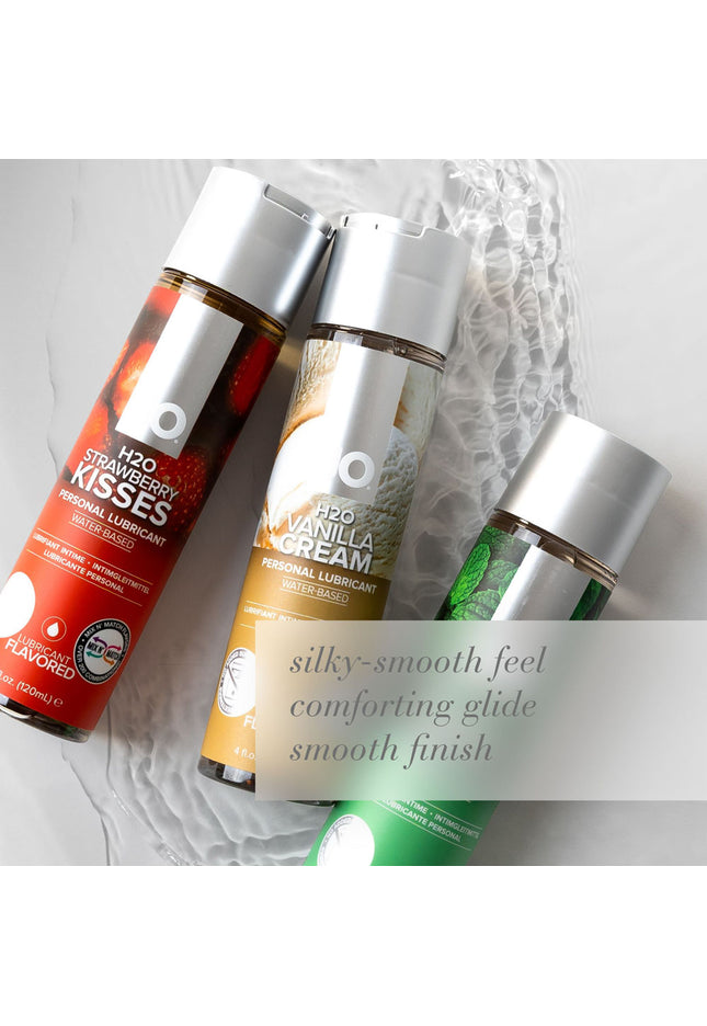 JO H2O Strawberry Kisses Lube - 120 mL - Strawberry Flavoured Water Based Lubricant - 120 ml Bottle