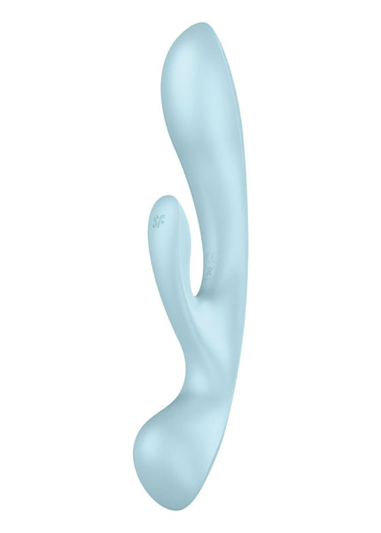 Satisfyer Triple Oh - Light Blue USB Rechargeable Rabbit Vibrator