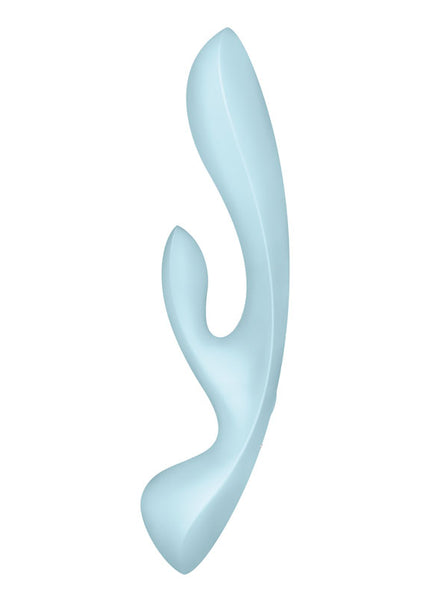 Satisfyer Triple Oh - Light Blue USB Rechargeable Rabbit Vibrator