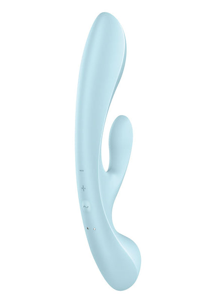 Satisfyer Triple Oh - Light Blue USB Rechargeable Rabbit Vibrator