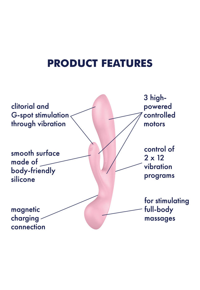 Satisfyer Triple Oh - Pink USB Rechargeable Rabbit Vibrator