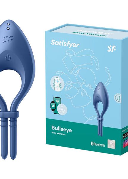 Satisfyer Bullseye - Blue - Blue Vibrating Adjustable Lasso Cock Ring
