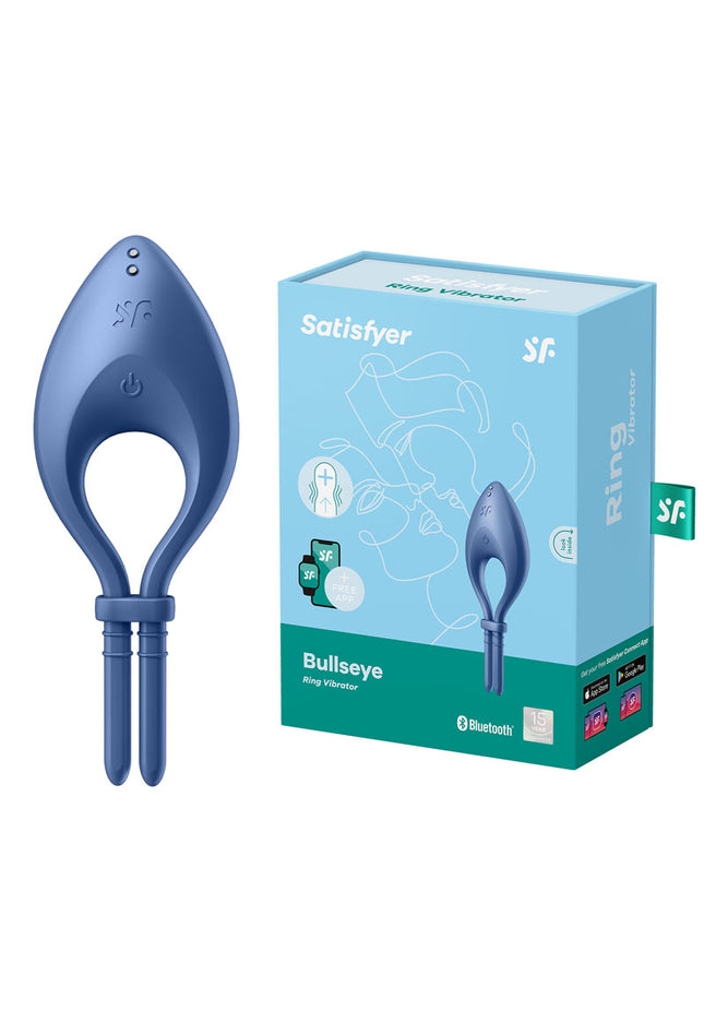 Satisfyer Bullseye - Blue - Blue Vibrating Adjustable Lasso Cock Ring