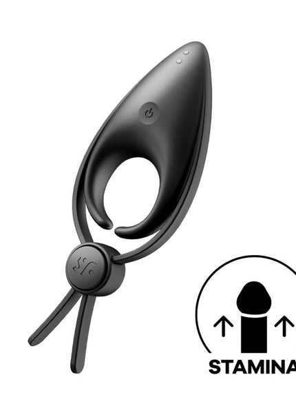 Satisfyer Sniper - Black - Black Vibrating Adjustable Lasso Cock Ring