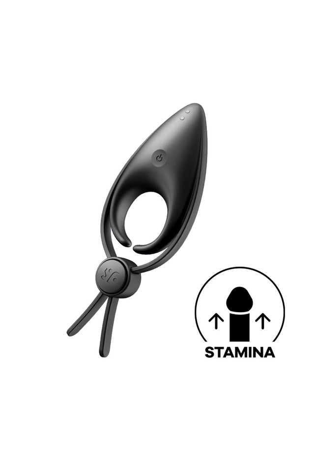 Satisfyer Sniper - Black - Black Vibrating Adjustable Lasso Cock Ring