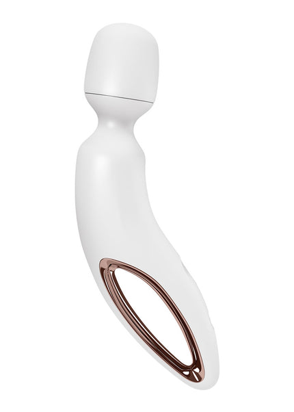 Satisfyer Wand-erland - White - White/Rose Gold USB Rechargeable Massage Wand