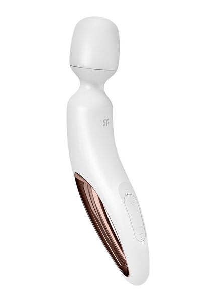 Satisfyer Wand-erland - White - White/Rose Gold USB Rechargeable Massage Wand
