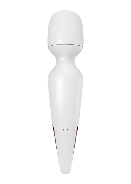 Satisfyer Wand-erland - White - White/Rose Gold USB Rechargeable Massage Wand