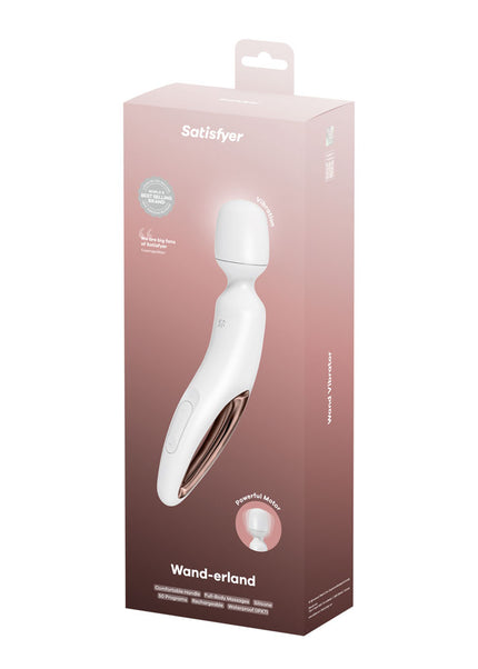 Satisfyer Wand-erland - White - White/Rose Gold USB Rechargeable Massage Wand