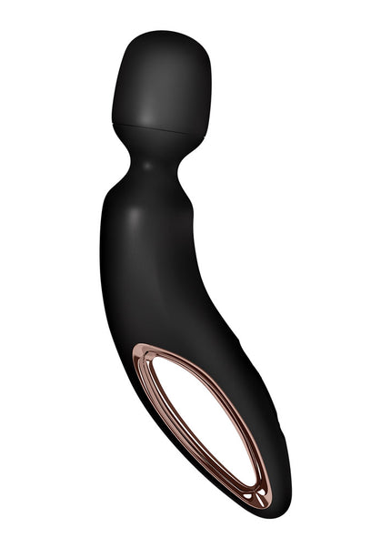 Satisfyer Wand-erland - Black - Black/Rose Gold USB Rechargeable Massage Wand