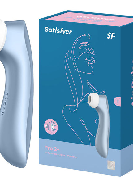 Satisfyer Pro 2+ - Blue Touch-Free USB-Rechargeable Clitoral Stimulator with Vibration