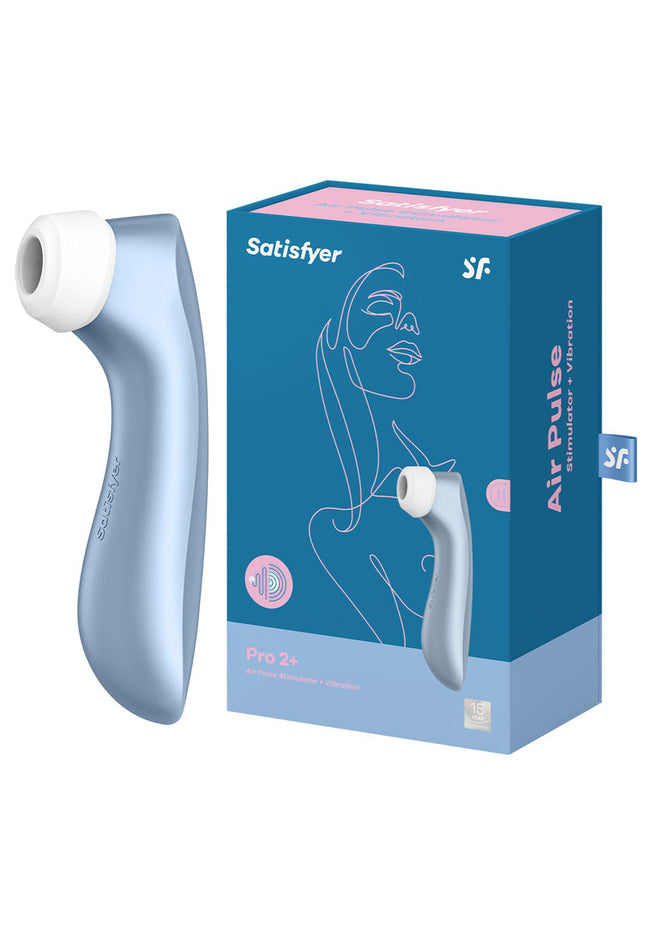 Satisfyer Pro 2+ - Blue Touch-Free USB-Rechargeable Clitoral Stimulator with Vibration