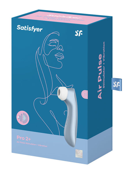 Satisfyer Pro 2+ - Blue Touch-Free USB-Rechargeable Clitoral Stimulator with Vibration