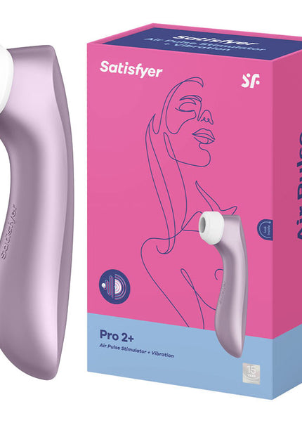 Satisfyer Pro 2+ Purple - Purple Touch-Free USB-Rechargeable Clitoral Stimulator with Vibration