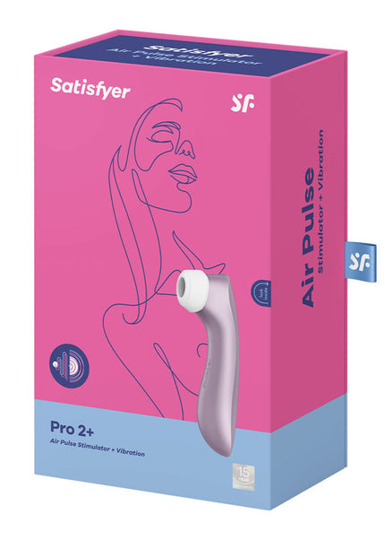 Satisfyer Pro 2+ Purple - Purple Touch-Free USB-Rechargeable Clitoral Stimulator with Vibration