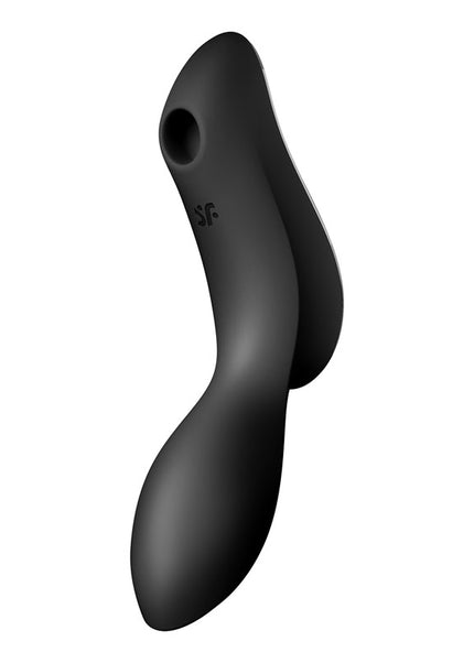 Satisfyer Curvy Trinity 2 - Black - Black USB Rechargeable Air Pulse Stimulator & Vibrator