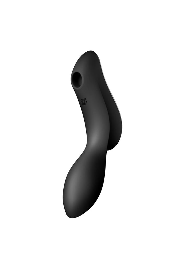 Satisfyer Curvy Trinity 2 - Black - Black USB Rechargeable Air Pulse Stimulator & Vibrator