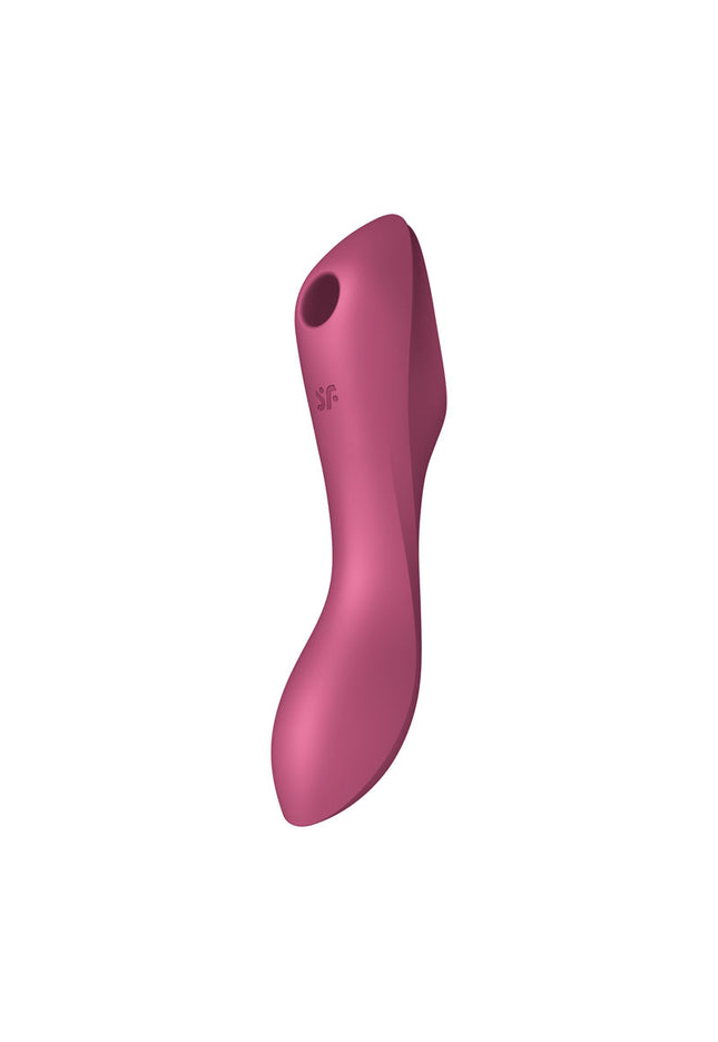 Satisfyer Curvy Trinity 3 - Red - Red USB Rechargeable Air Pulse Stimulator & Vibrator