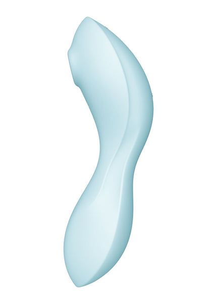 Satisfyer Curvy Trinity 5 - Blue USB Rechargeable Air Pulse Stimulator & Vibrator with App Control